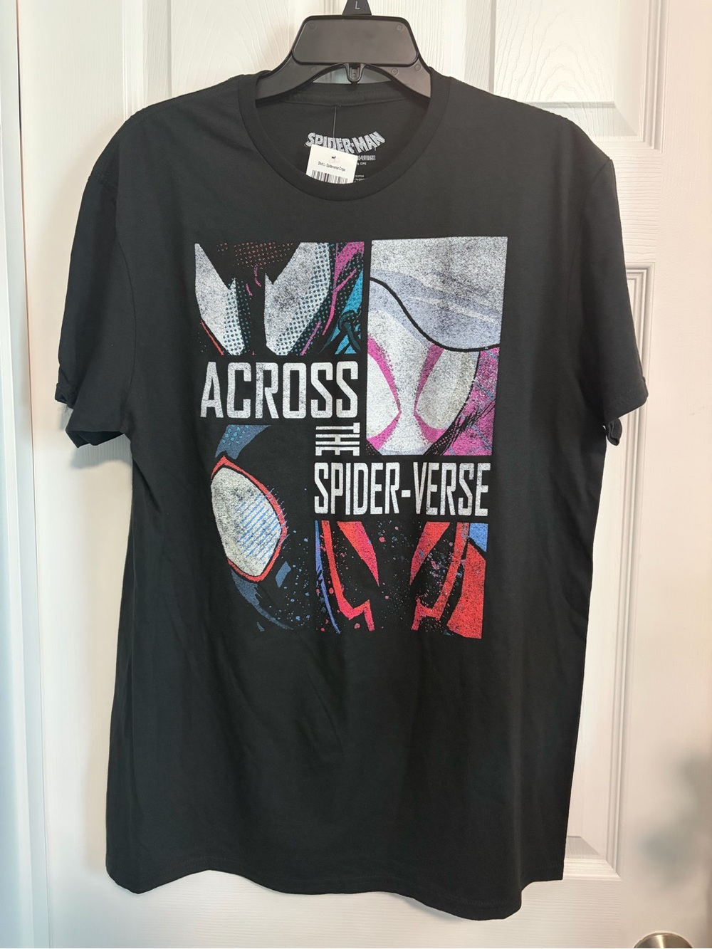BNWT MARVEL LICENSED UNISEX ACROSS THE SPIDER-VERSE S/S T-SHIRT BLK US LARGE (L)
